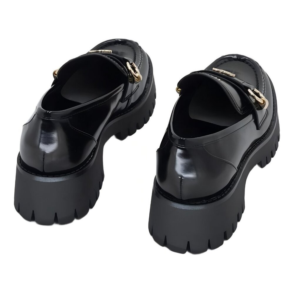 GUESS Almost Bit Lug Loafer Slip-On Chunky Sole Black 7M - Picture 3 of 6